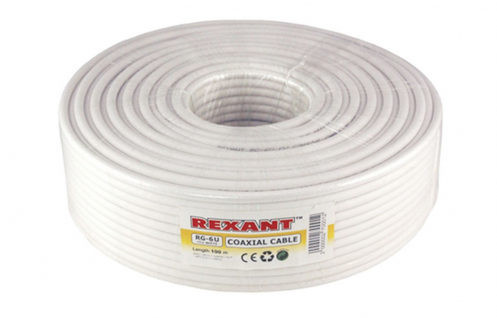 Кабель коаксиальный RG-6U+Cu, Cu/Al/Cu, 64% Кабель коаксиальный RG-6U+Cu, Cu/Al/Cu, 64%